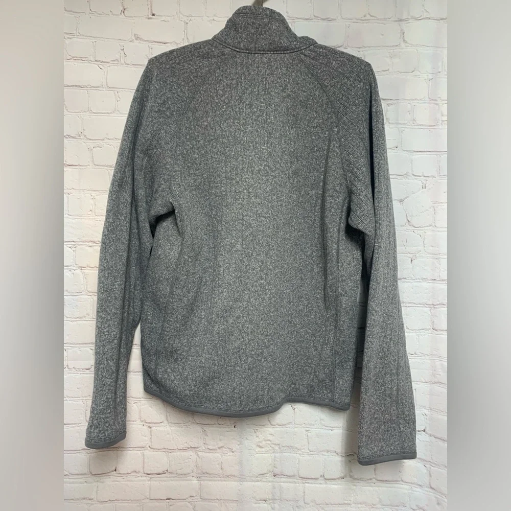 Patagonia Heathered Gray Ribbed Better Sweater 1/4 Zip Fleece Pullover Size S 44